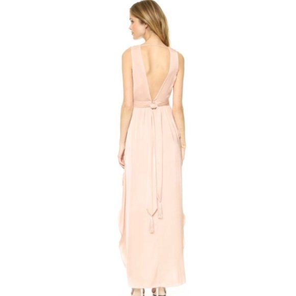 BCBG Suzanne Bare Nude Pink Deep V Dress + wedding guest - Picture 3 of 3